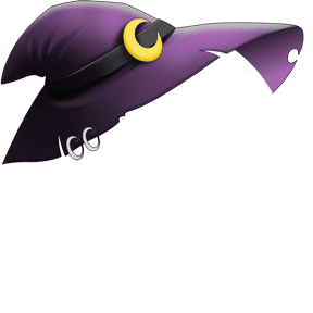 Chapéu de bruxa roxo